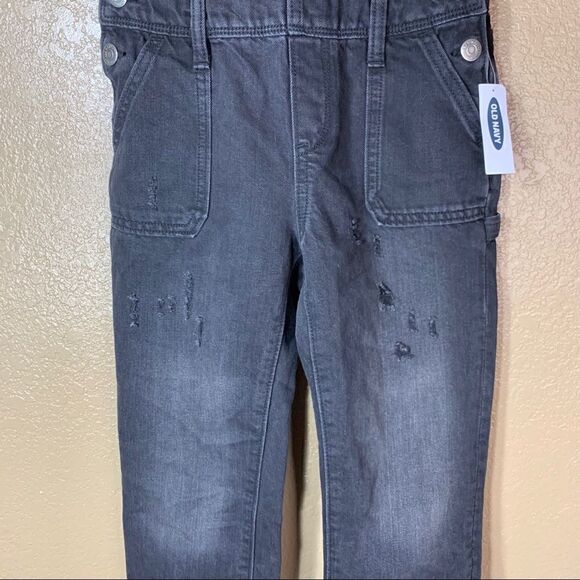 Old Navy girls black wash distressed overalls‎ - Picture 3 of 11